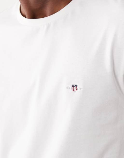 GANT shield logo t-shirt in white, 3 of 5