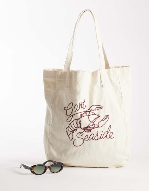 GANT - Shopper color crema con stampa di aragosta, 2 di 4