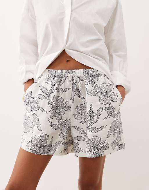 GANT Shorts aus Leinenmix mit Blumenmuster in Weiß, 3 von 5