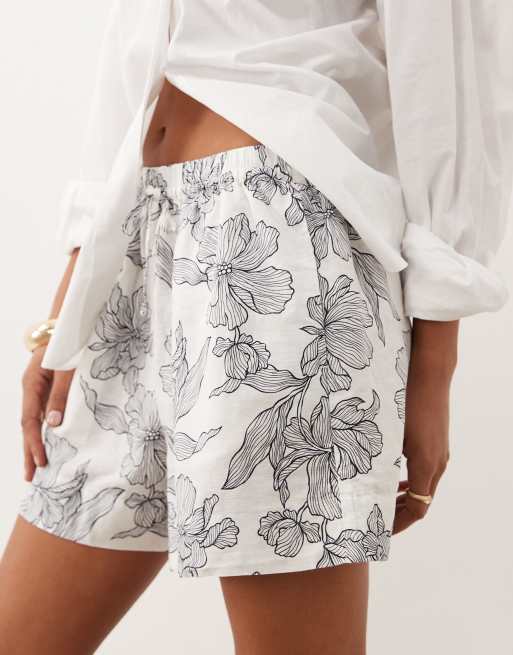 GANT Shorts aus Leinenmix mit Blumenmuster in Weiß, 5 von 5