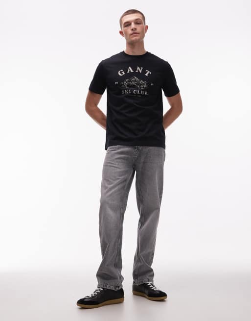 GANT Ski Club chest graphic t-shirt in black, 2 of 5