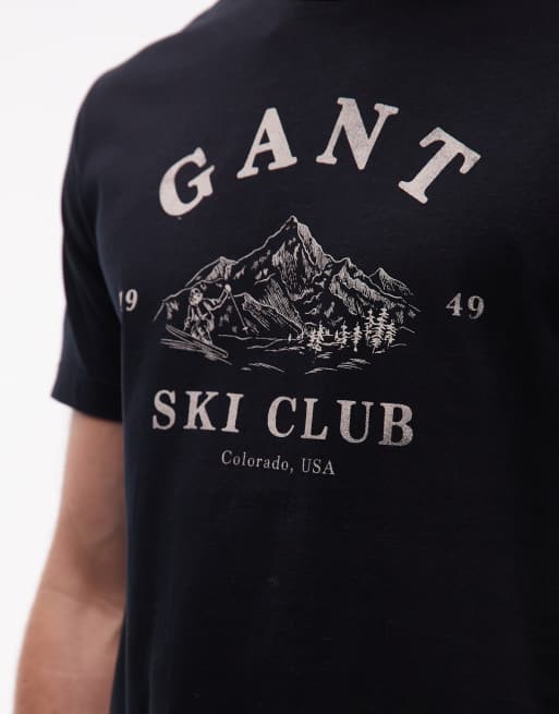 GANT Ski Club chest graphic t-shirt in black, 5 of 5