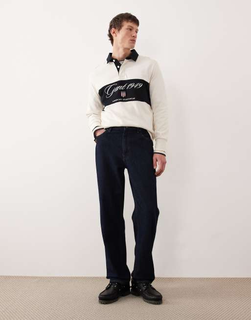 GANT – Ski Club – Schweres Rugby-Polohemd in Cremeweiß mit Farbblock-Design, 2 von 5