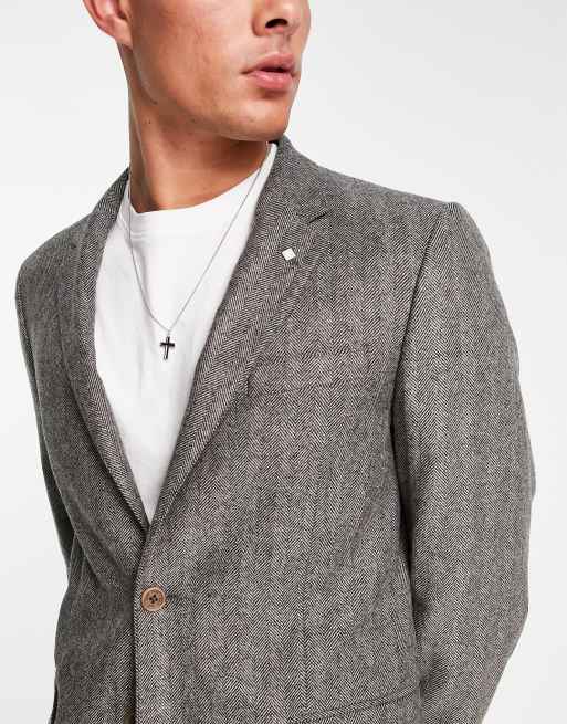 Mens gant 2025 herringbone linen blazer