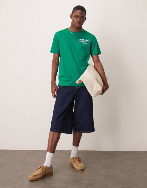 GANT small logo t-shirt in green, 2 of 4