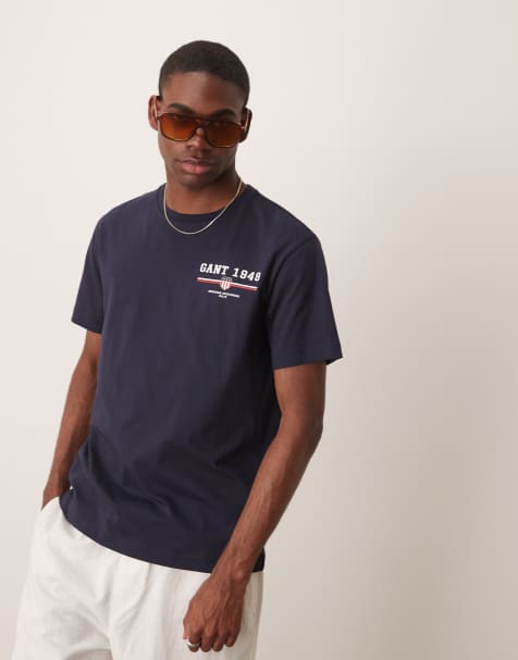 GANT small logo t-shirt in navy - view 1
