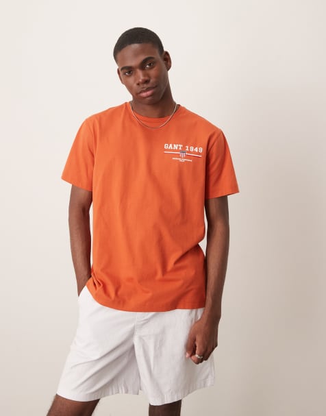 GANT small logo t-shirt in orange - view 1