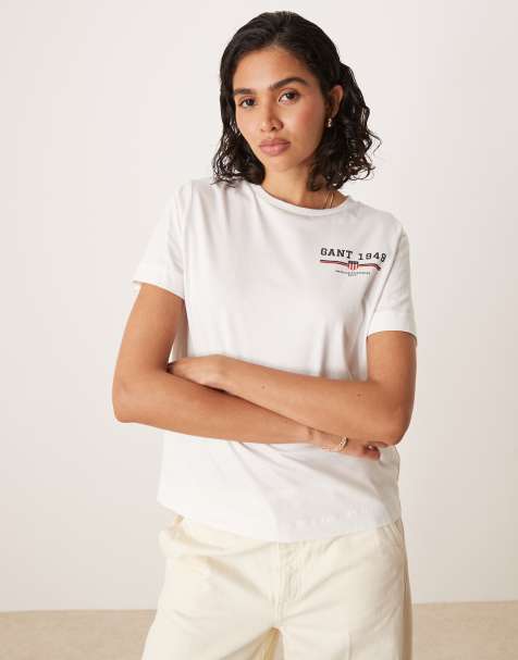 GANT small logo t-shirt in white - view 1