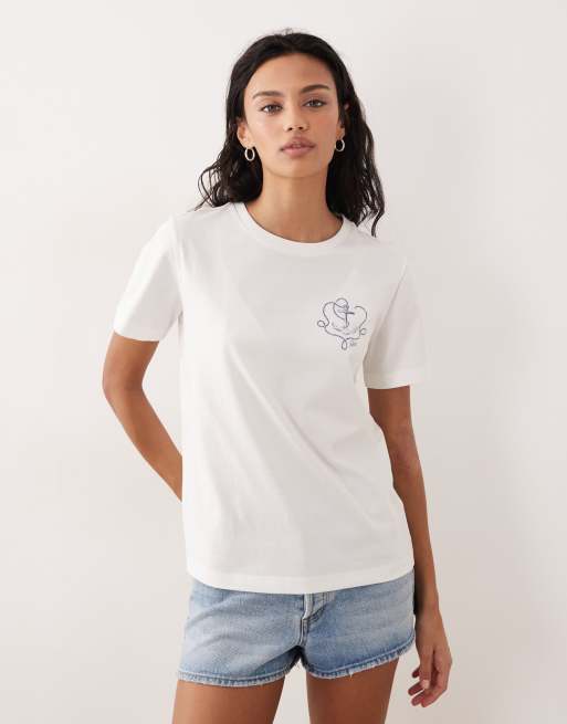 GANT small vintage logo fitted t-shirt in eggshell white