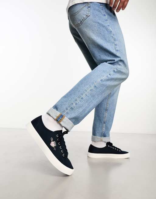 GANT Sneakers in tela blu navy con logo dello scudo ASOS