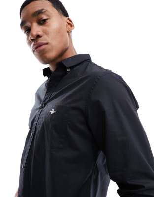 GANT - Sort poplin-skjorte i regular fit med skjoldlogo
