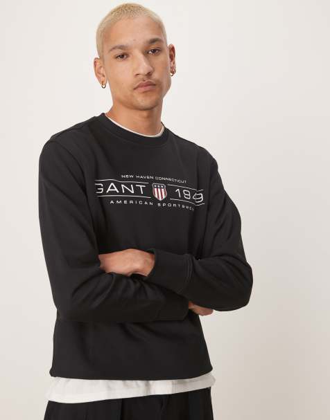 GANT - Sort sweatshirt med '1949'-våbenskjoldslogo - view 1