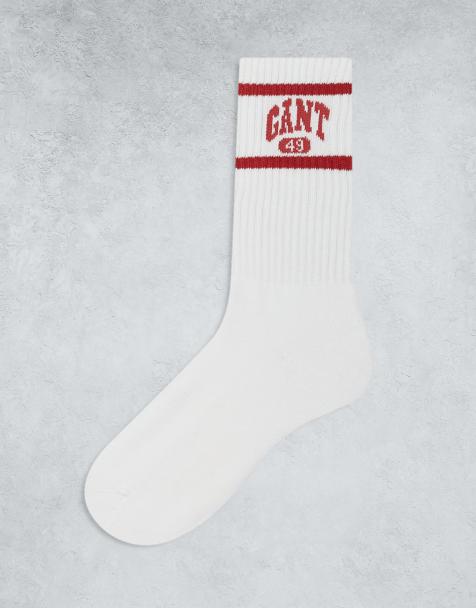 GANT – Sportsocken in Weiß und Rot mit 1949-Logo - view 1