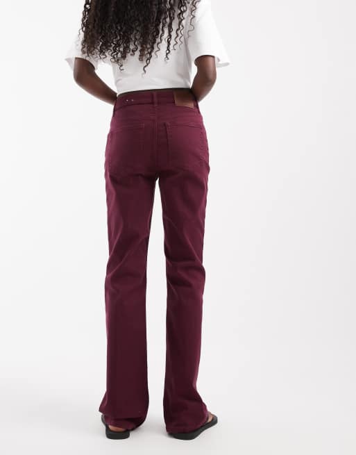 Gant stretch bootcut-jeans i burgundy, 2 av 5