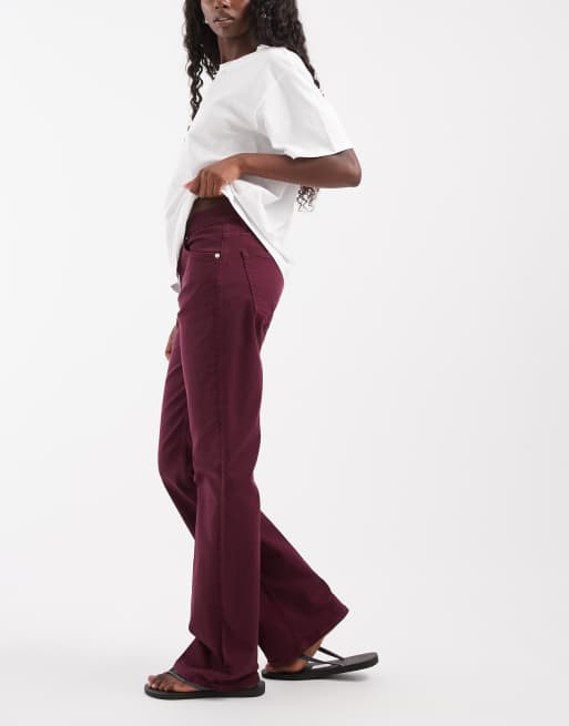 Gant stretch bootcut-jeans i burgundy, 3 av 5