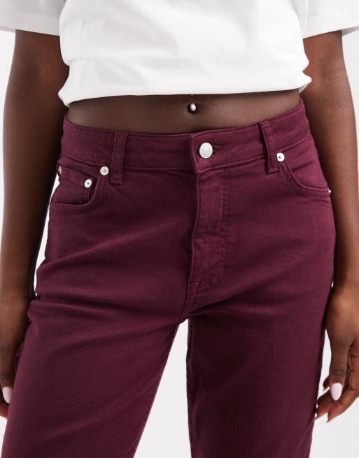 Gant stretch bootcut-jeans i burgundy, 4 av 5