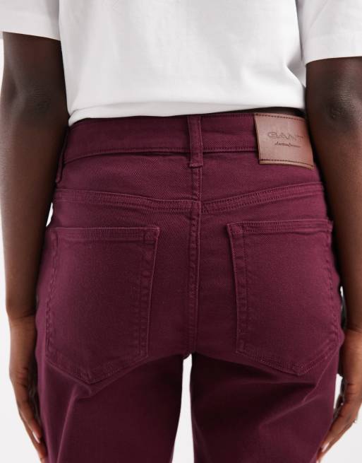 Gant Stretch-Bootcut-Jeans in Burgunderrot, 5 von 5