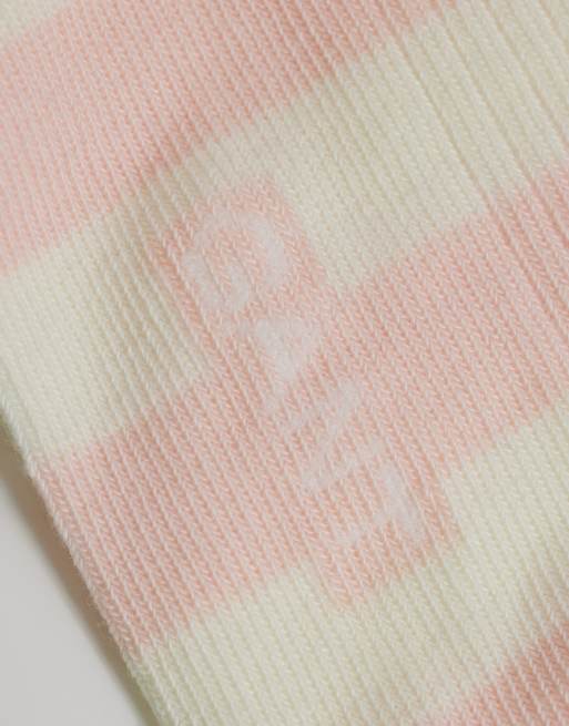 GANT stripe socks two pack in apricot pink, 2 of 3