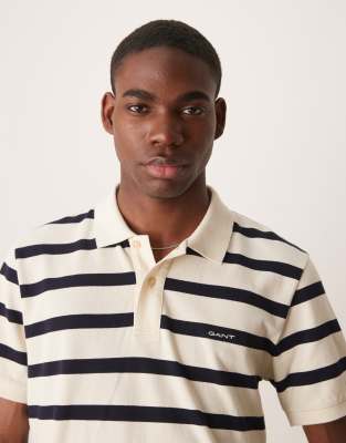 Gant Striped Polo In White