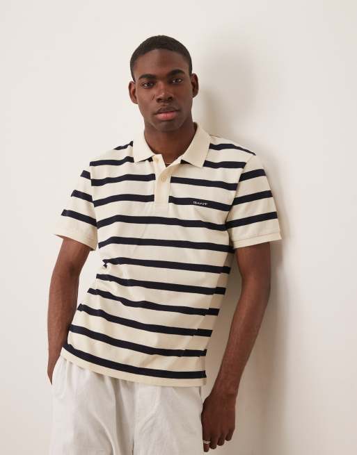 GANT striped polo in cream, 2 of 4