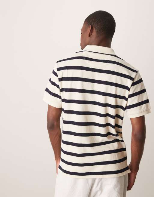 GANT striped polo in cream, 3 of 4