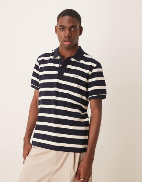 GANT striped polo shirt in navy - view 1