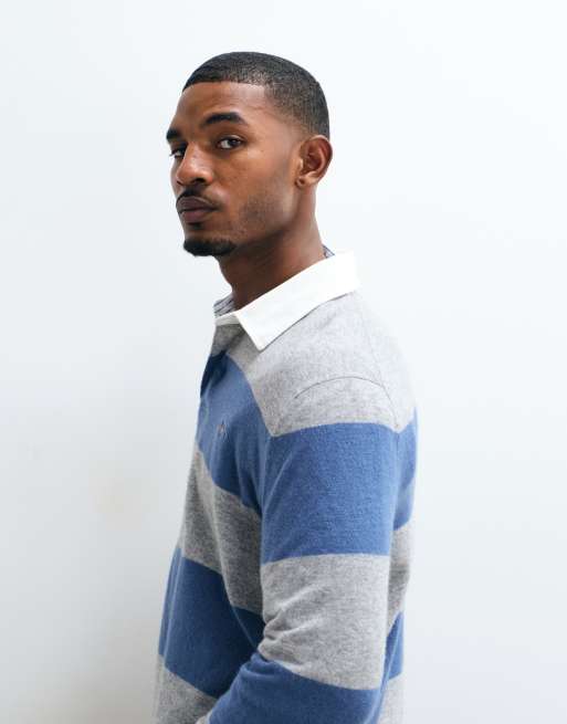 GANT striped rugby polo in blue, 3 of 5