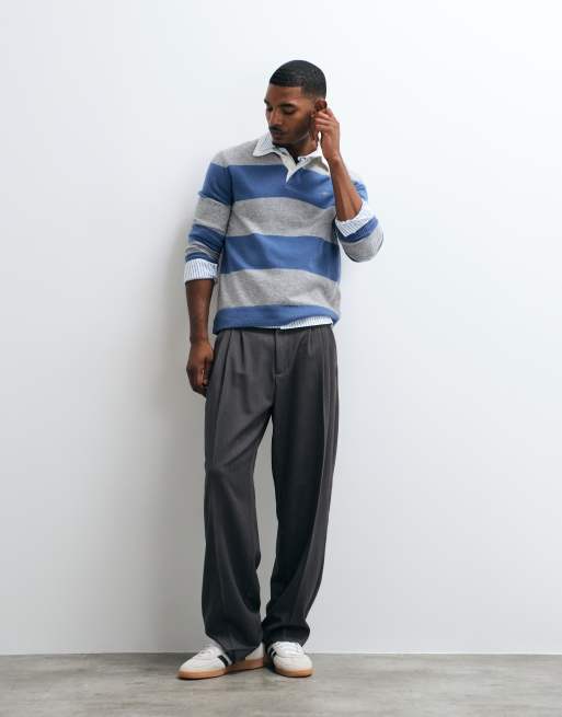GANT striped rugby polo in blue, 4 of 5