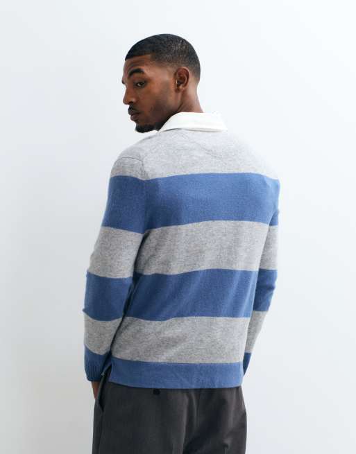 GANT striped rugby polo in blue, 5 of 5