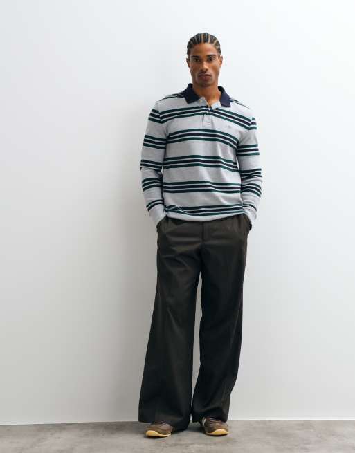 GANT striped rugby polo in grey, 2 of 5