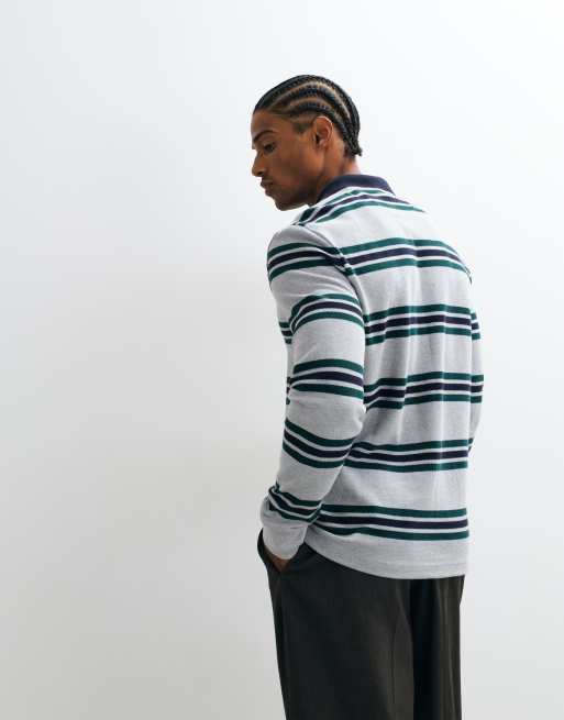 GANT striped rugby polo in grey, 5 of 5