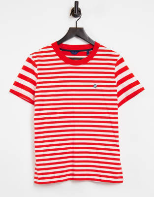 asos red and white striped top