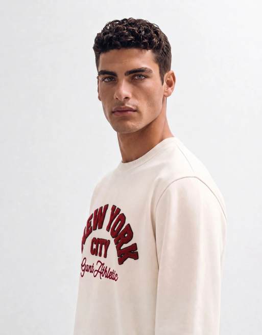 Gant - sudadera con logo gráfico en el pecho en crema, 7 de 10