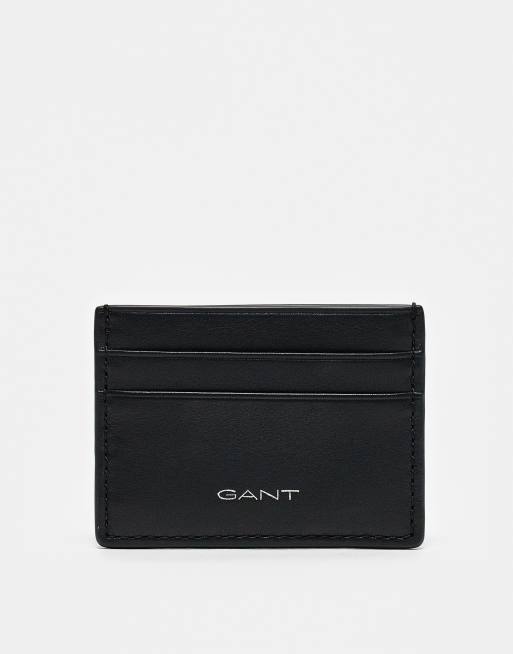 GANT – Svart korthållare i läder med logga