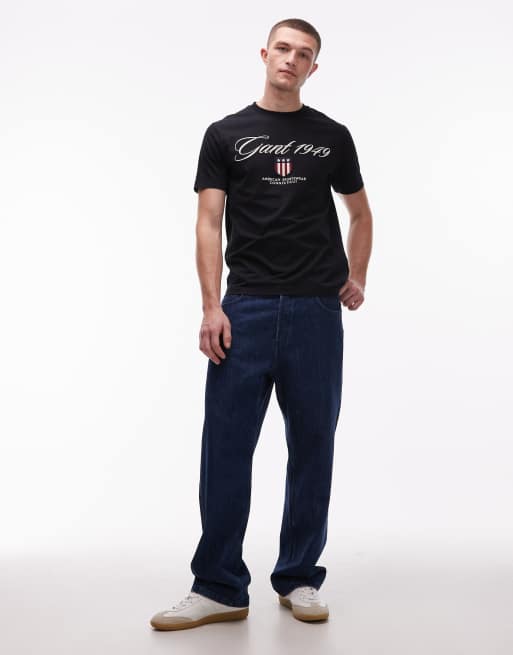 GANT – Svart t-shirt med skriftlogga på bröstet, 2 av 5