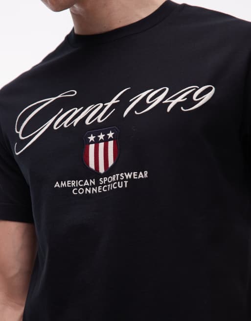 GANT – Svart t-shirt med skriftlogga på bröstet, 5 av 5
