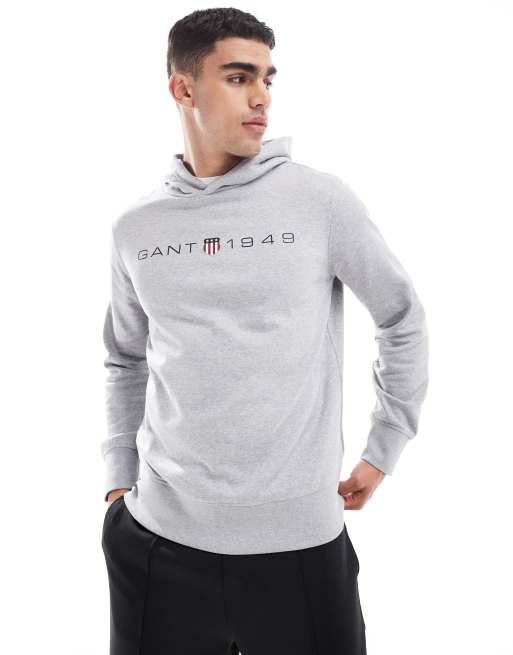 GANT - Sweat à capuche à logo écusson à l'avant - Gris chiné, 2 de 4