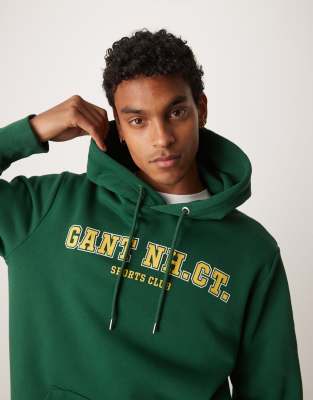 GANT - Sweat à capuche avec logo universitaire - Vert - view 1