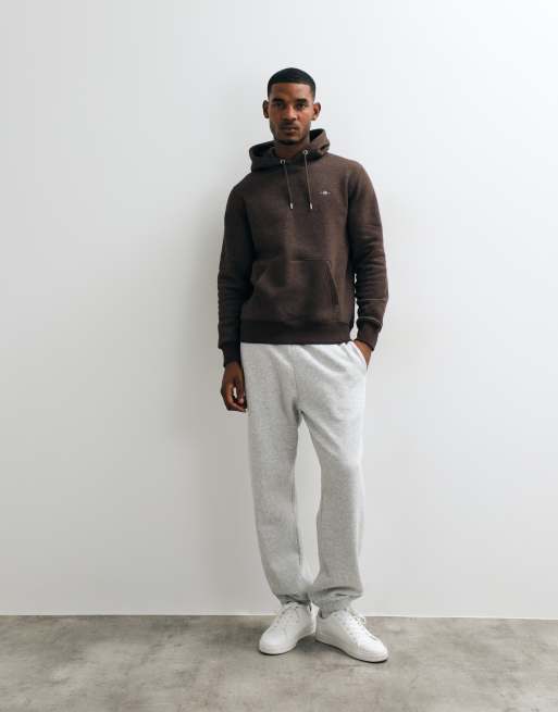 GANT sweat à capuche coupe regular avec logo écusson marron, 2 de 5