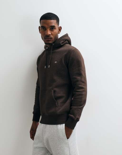 GANT sweat à capuche coupe regular avec logo écusson marron, 5 de 5