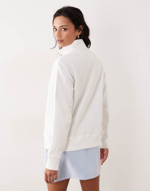 GANT - Sweat à demi-fermeture éclair et logo écusson - Blanc coquille d'œuf, 2 de 4