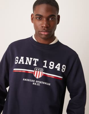 GANT - Sweat à grand logo - Bleu marine - view 1