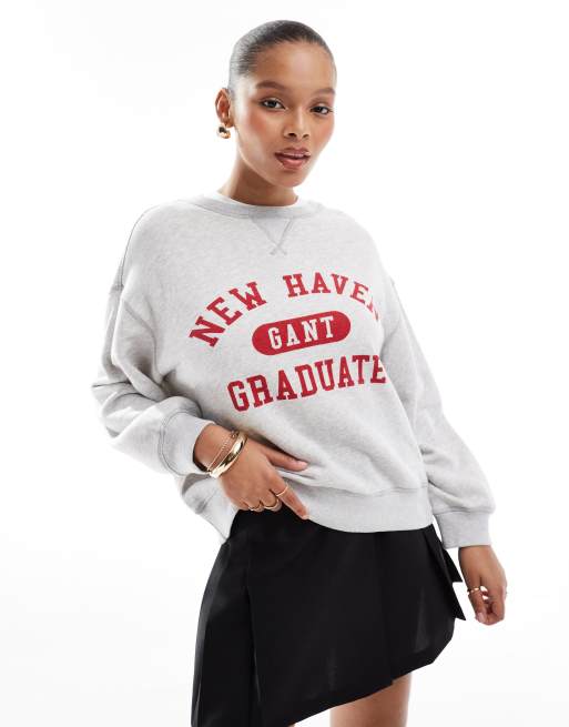 GANT Sweat à imprimé universitaire Gris ASOS