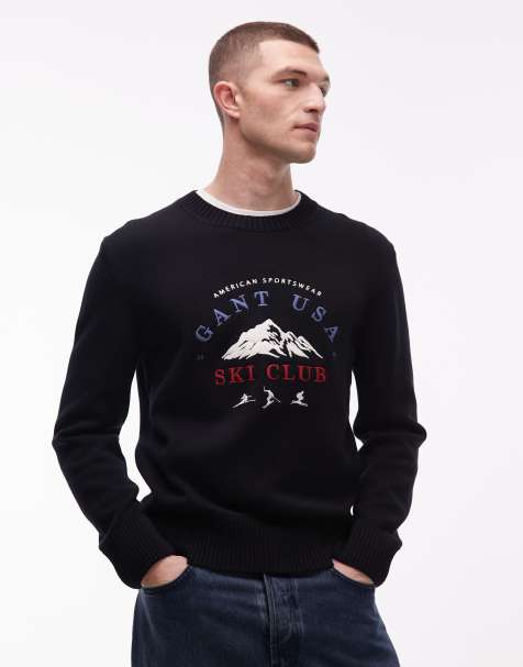 GANT - Sweat avec inscription « Ski Club » brodée sur le devant - Noir - view 1