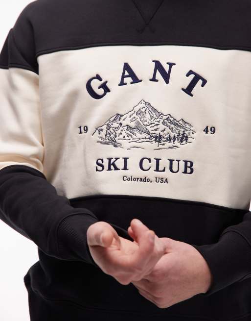 GANT - Sweat décontracté effet color block avec inscription « Ski Club » brodée - Noir, 5 de 5