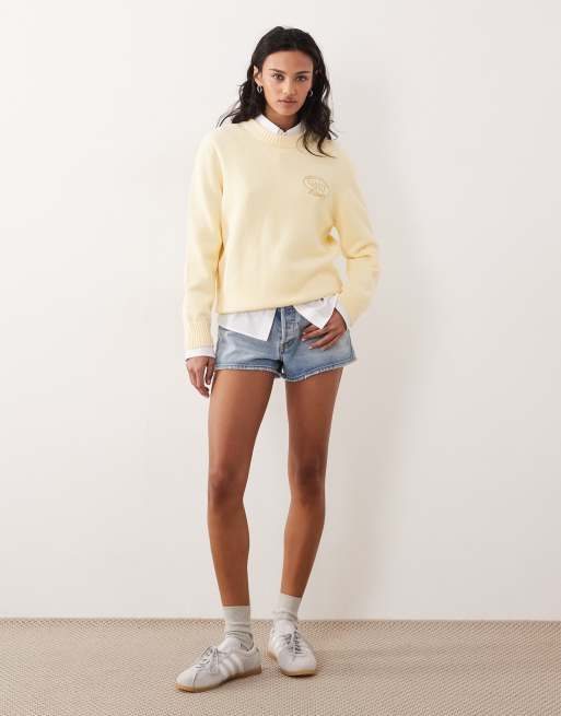GANT - Sweat ras de cou à petit logo vintage - Jaune beurre , 3 de 4