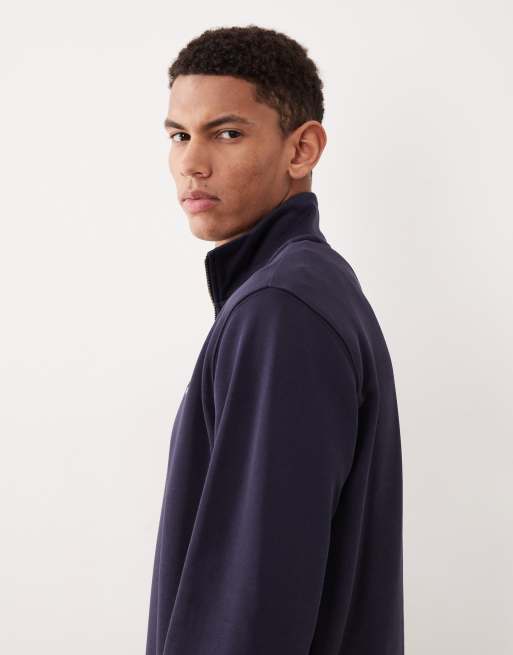 Gant - Sweater met 1/4 rits in marineblauw, 4 van 5