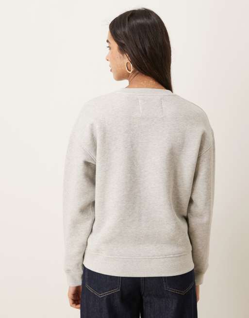 Gant - Sweater met ronde hals en grafisch logo in grijs, 3 van 4