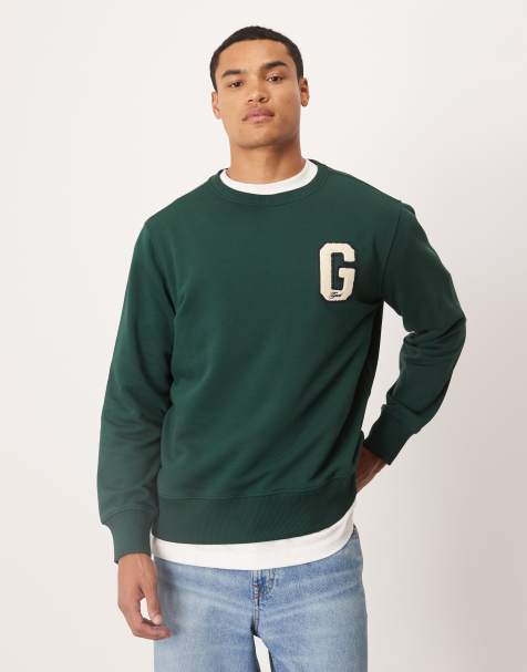 GANT – Sweatshirt in Dunkelgrün mit „G"-College-Logo - view 1