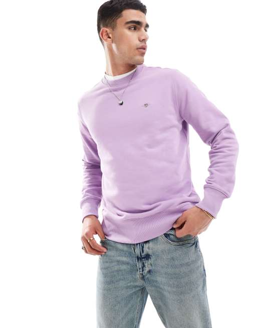 GANT – Sweatshirt in Flieder mit gesticktem Schild-Logo